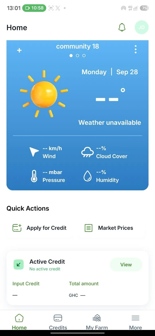 Mariseth mobile app home dashboard