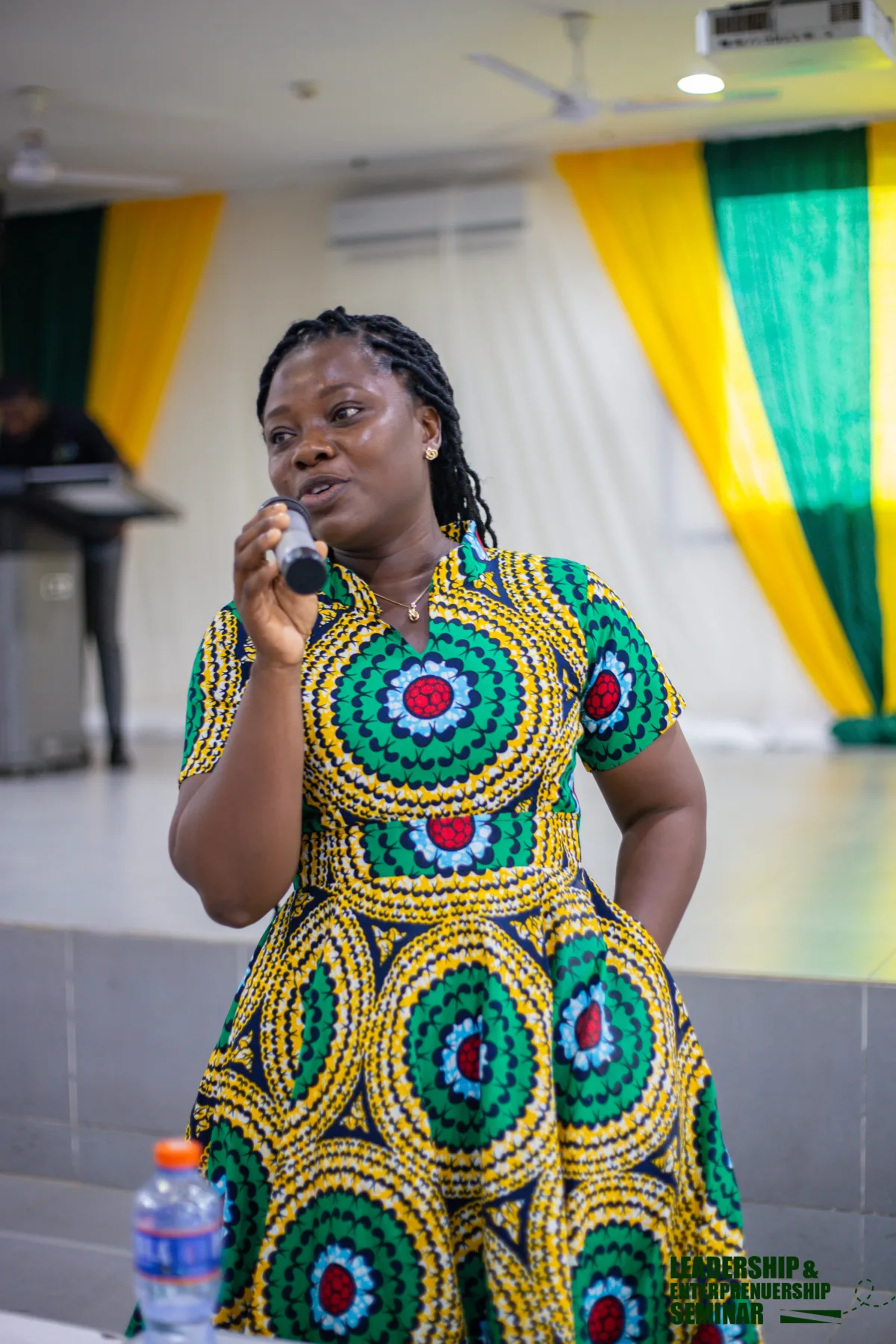 A Mariseth Farms leader speaking at a leadership and entrepreneurship seminar